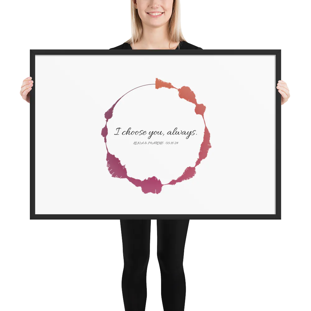 Personalized Framed Luster Soundwave Poster