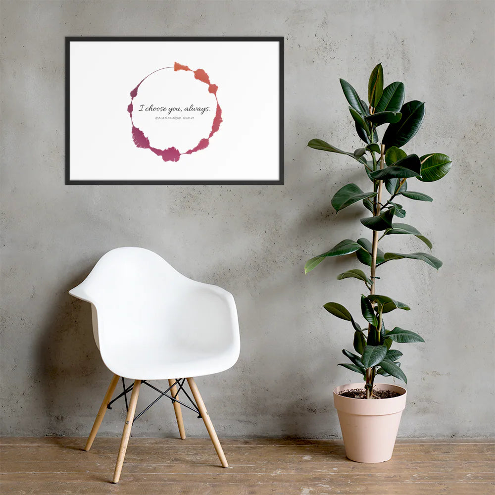 Personalized Framed Soundwave Poster (US Sizes)