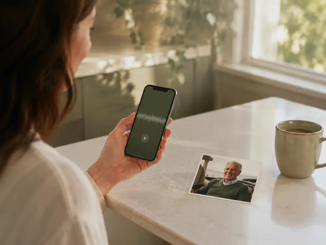 A saved voicemail in a loved one's real voice