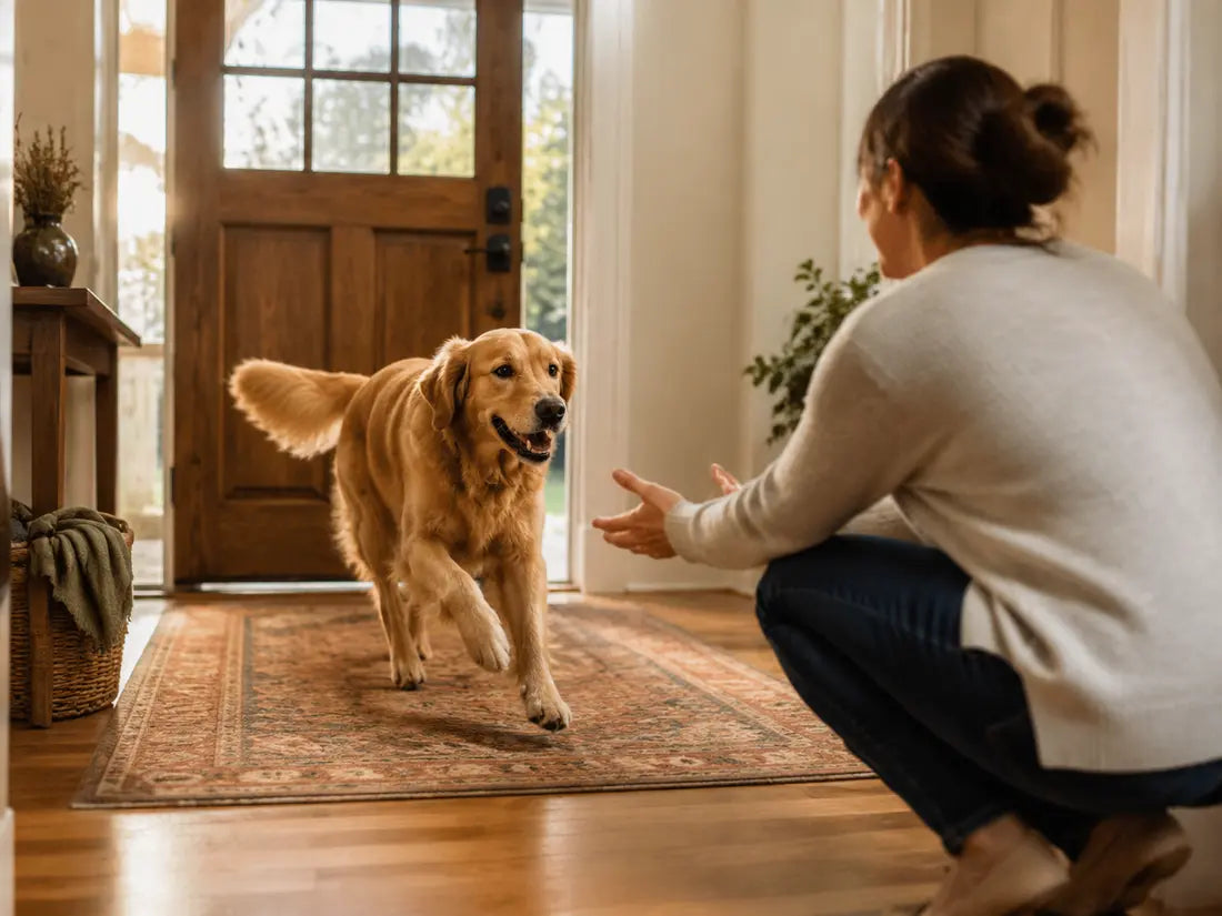 A dog's unmistakable homecoming greeting
